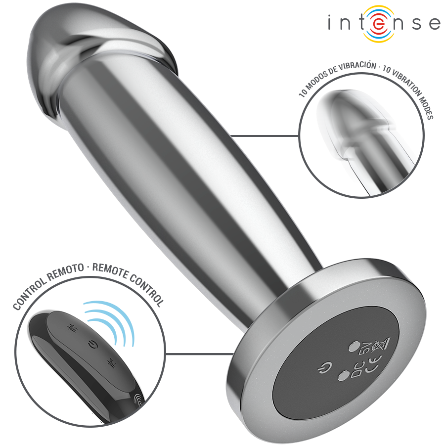 INTENSE - ANAL PLUG 10 VIBRATIONS METAL DILDO WITH REMOTE CONTROL M 3 INTENSE - ANAL PLUG 10 VIBRATIONS METAL DILDO WITH REMOTE CONTROL M - obrazek 3