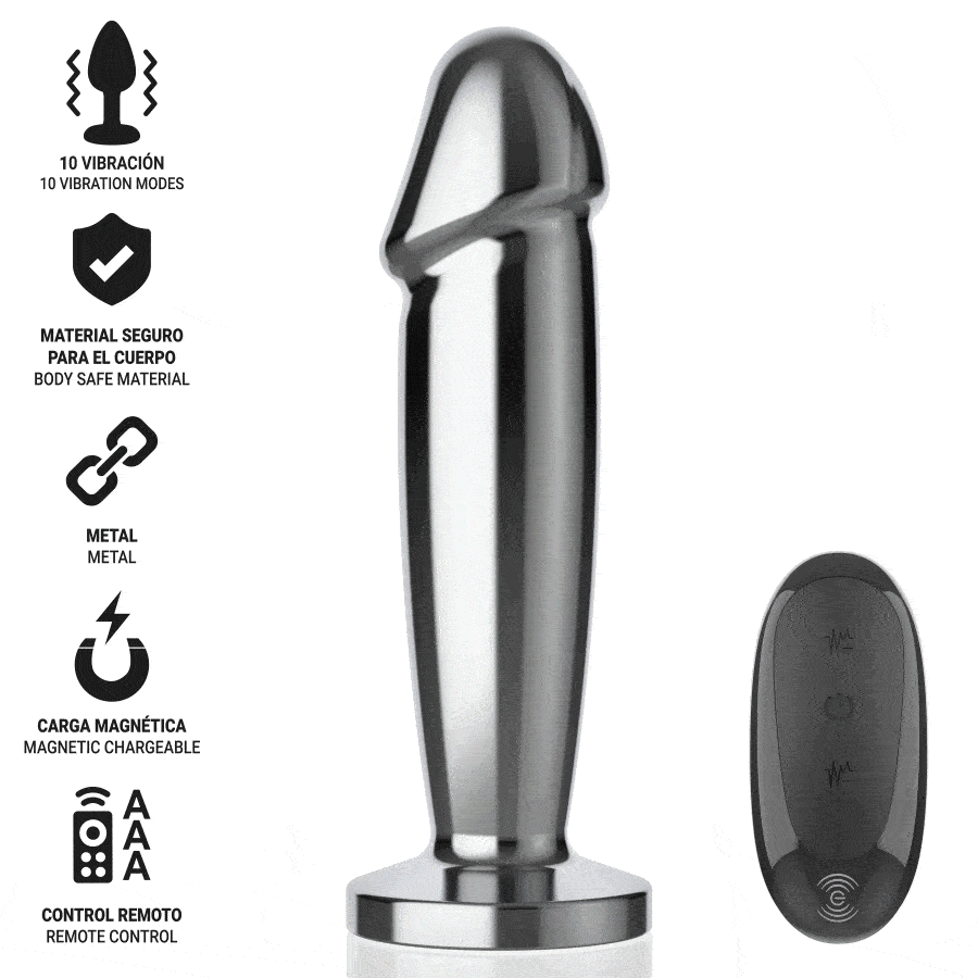 INTENSE - ANAL PLUG 10 VIBRATIONS METAL DILDO WITH REMOTE CONTROL S 2 INTENSE - ANAL PLUG 10 VIBRATIONS METAL DILDO WITH REMOTE CONTROL S - obrazek 2