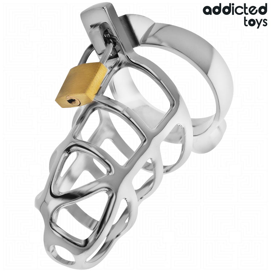 ADDICTED TOYS LOCKED - SILVER LOCK PENIS CAGE METAL SIZE M 2 ADDICTED TOYS LOCKED - SILVER LOCK PENIS CAGE METAL SIZE M - obrazek 2