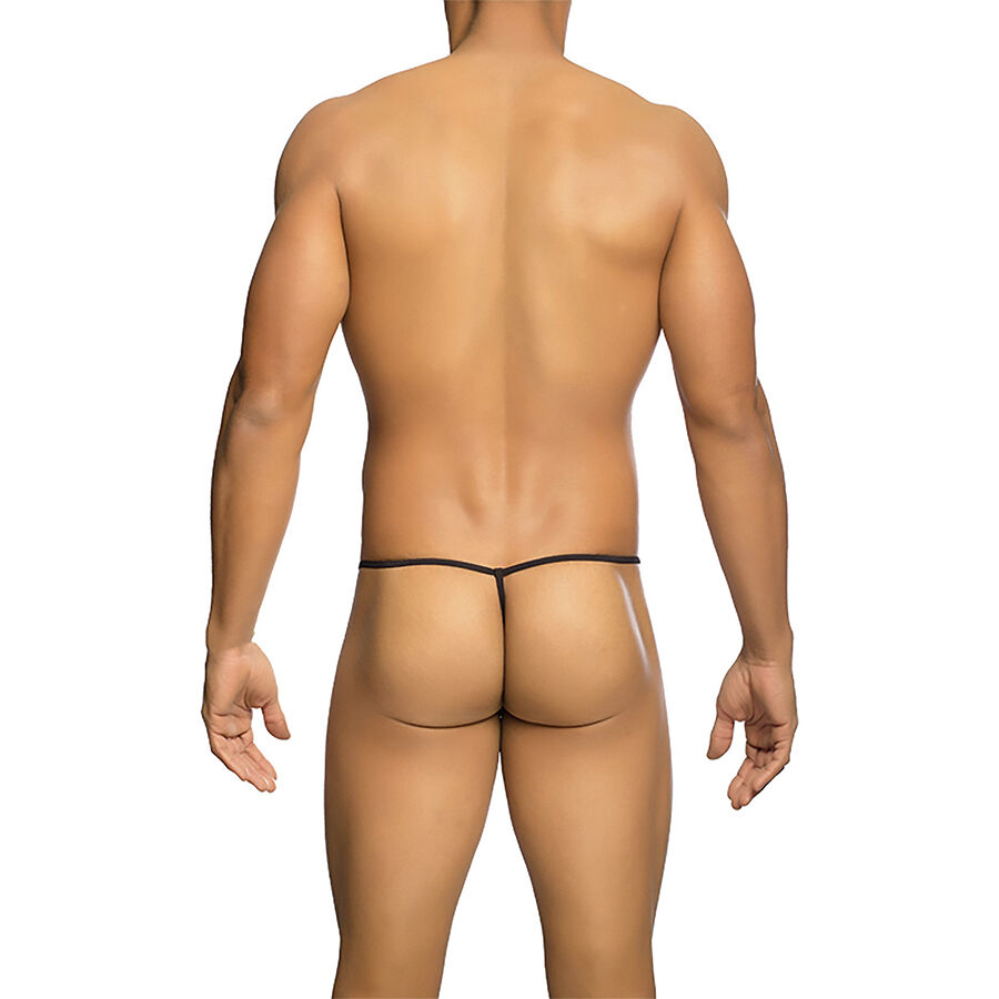 MOB - TRANSPARENT T-SHAPED THONG BLACK SIZE L/XL 3 MOB - TRANSPARENT T-SHAPED THONG BLACK SIZE L/XL - obrazek 3