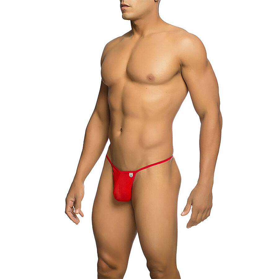 MOB - TRANSPARENT RED T-SHAPED THONG SIZE L/XL 2 MOB - TRANSPARENT RED T-SHAPED THONG SIZE L/XL - obrazek 2
