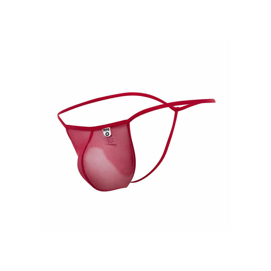 MOB - TRANSPARENT RED T-SHAPED THONG SIZE L/XL 4 MOB - TRANSPARENT RED T-SHAPED THONG SIZE L/XL - obrazek 4