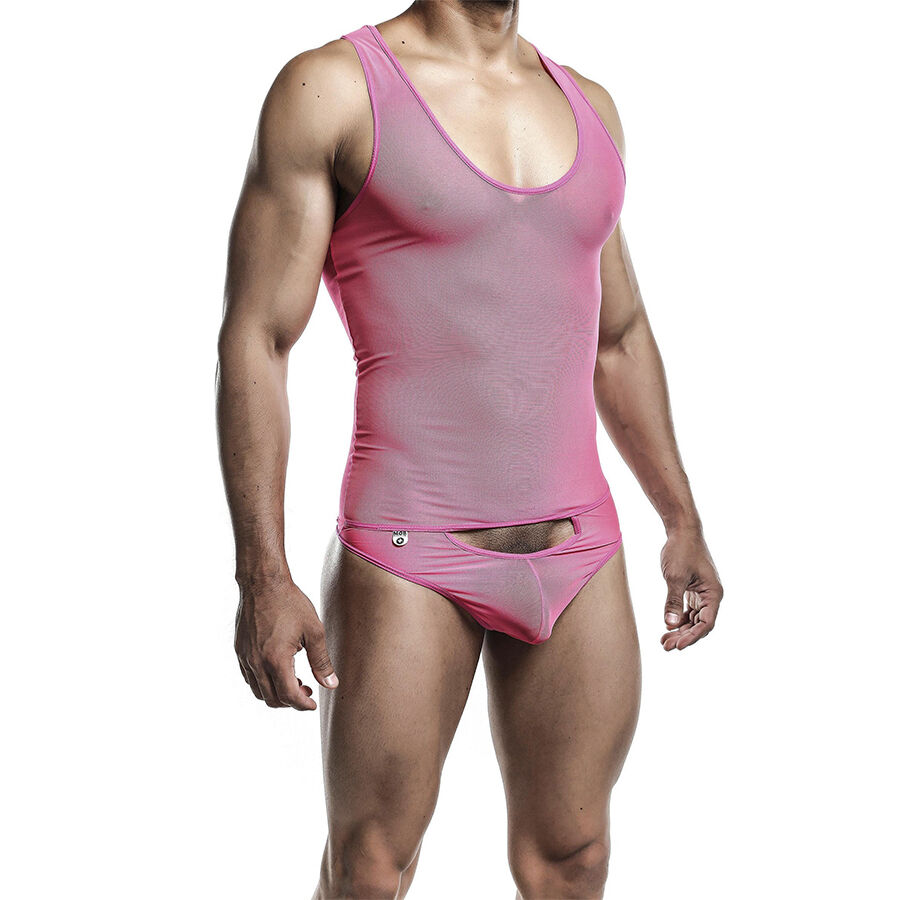 MOB - TRANSPARENT PINK BODYSHEER SIZE L/XL 3 MOB - TRANSPARENT PINK BODYSHEER SIZE L/XL - obrazek 3