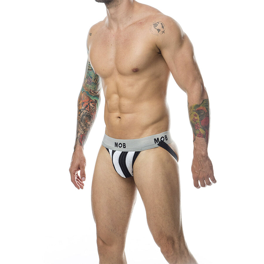 MOB - CLASSIC STRIPE WHITE JOCK SIZE L 2 MOB - CLASSIC STRIPE WHITE JOCK SIZE L - obrazek 2