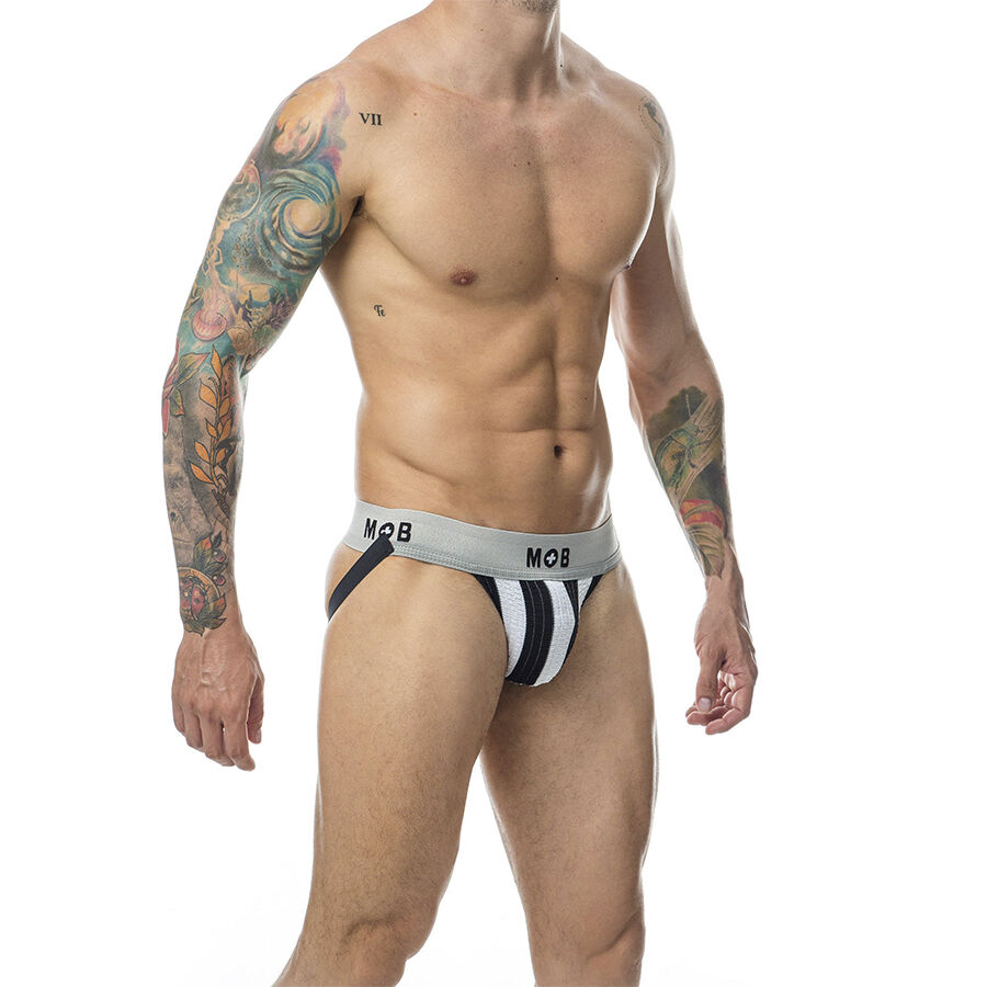 MOB - CLASSIC STRIPE WHITE JOCK SIZE L 3 MOB - CLASSIC STRIPE WHITE JOCK SIZE L - obrazek 3