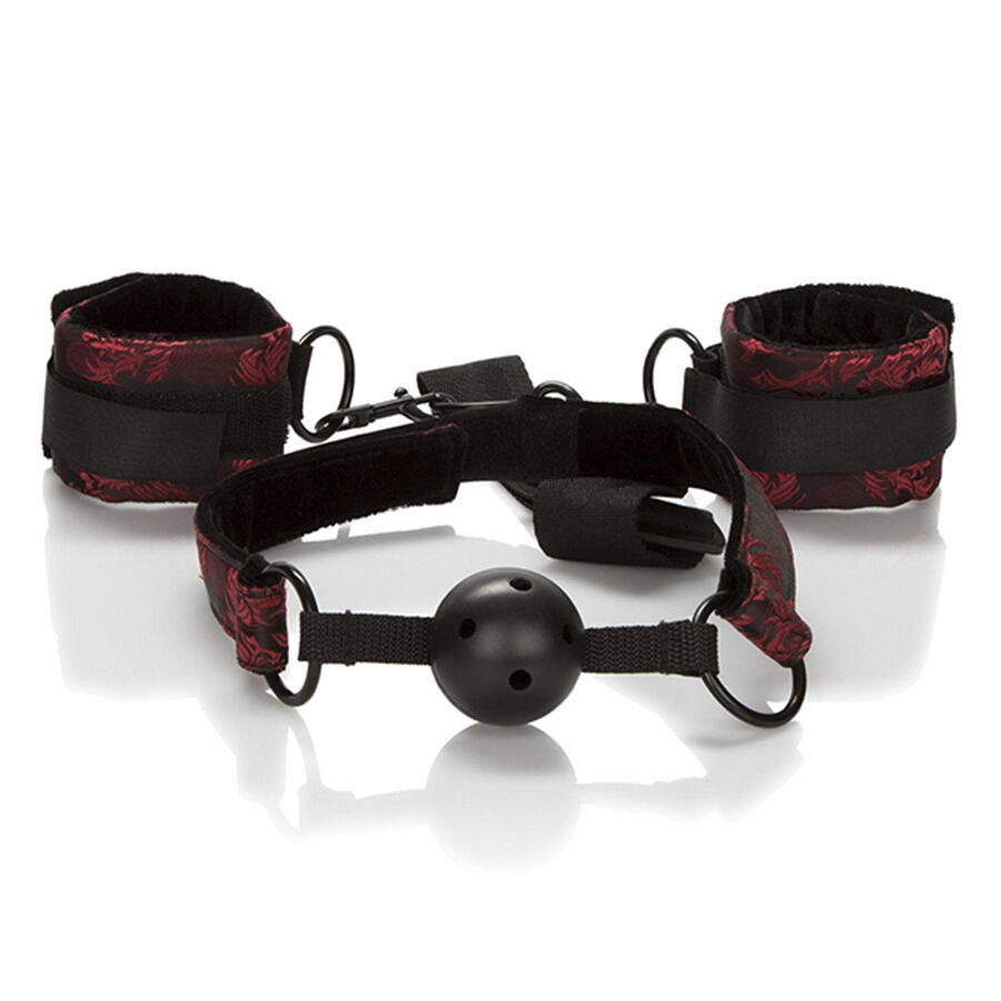 CALEXOTICS - SCANDAL BREATHABLE BALL GAG WITH HANDCUFFS