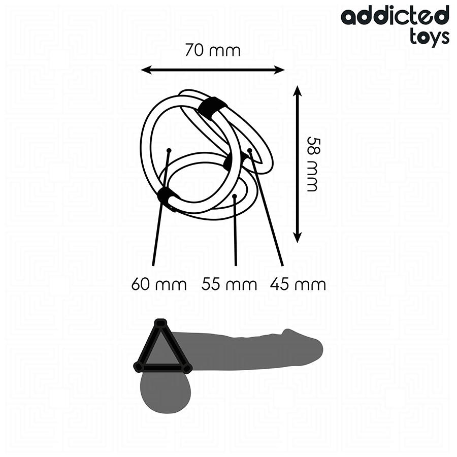 ADDICTED TOYS - TRIPLE PENIS RING 4 ADDICTED TOYS - TRIPLE PENIS RING - obrazek 4