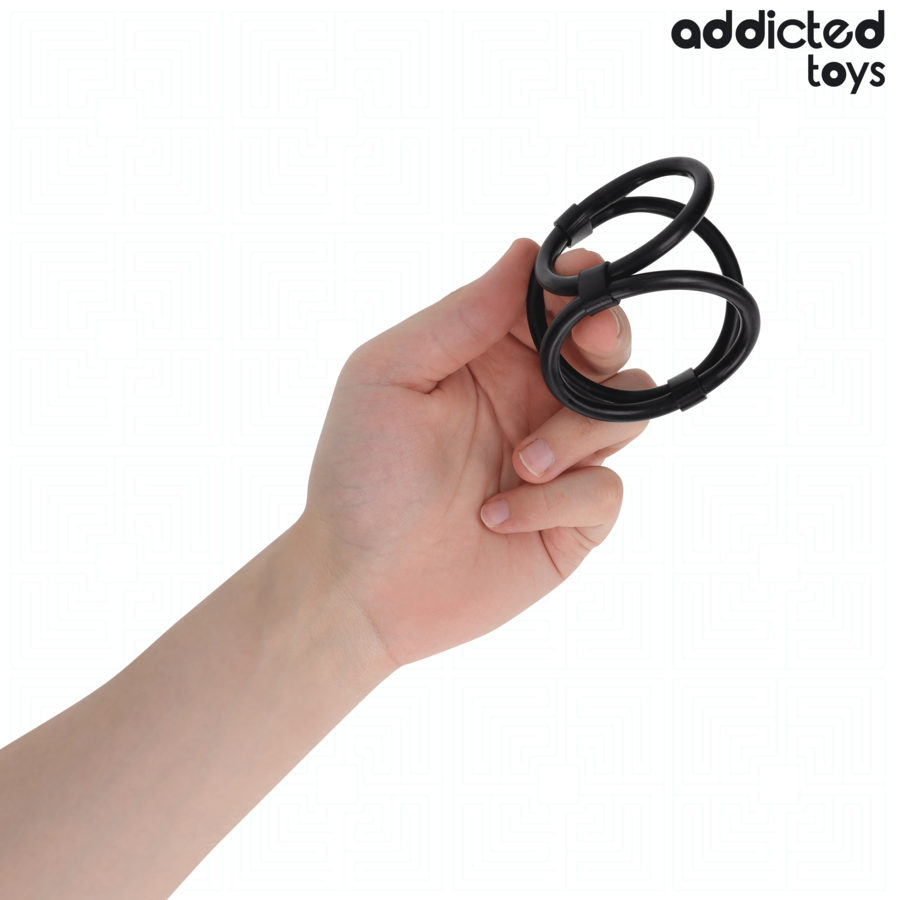 ADDICTED TOYS - TRIPLE PENIS RING 2 ADDICTED TOYS - TRIPLE PENIS RING - obrazek 2