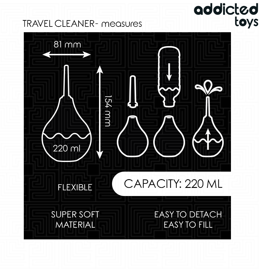 ADDICTED TOYS - TRAVEL ANAL CLEANER SIZE L 220 ML 5 ADDICTED TOYS - TRAVEL ANAL CLEANER SIZE L 220 ML - obrazek 5