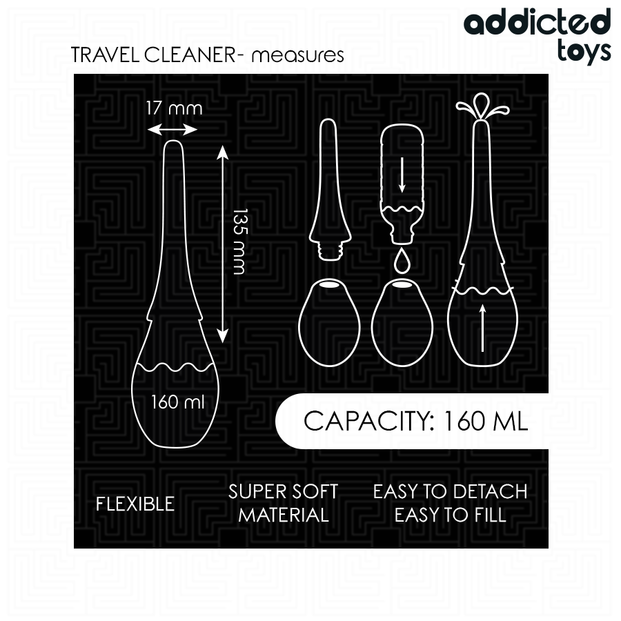ADDICTED TOYS - TRAVEL CLEANER SILICONE MODEL 3 5 ADDICTED TOYS - TRAVEL CLEANER SILICONE MODEL 3 - obrazek 5