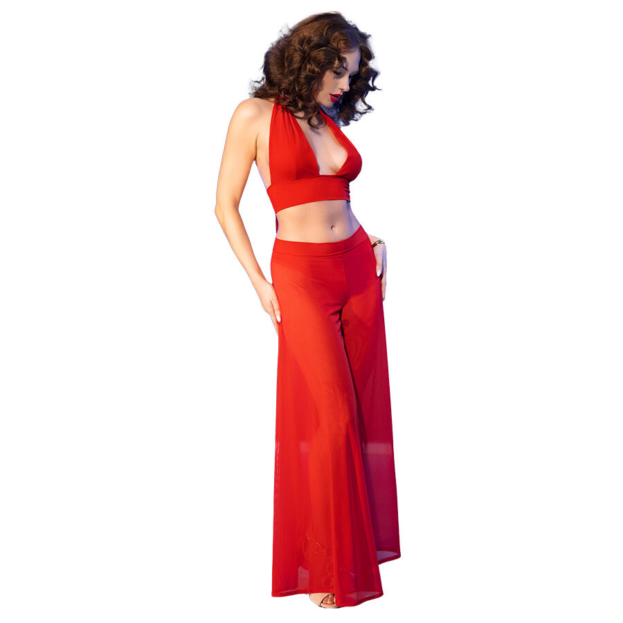 CHILIROSE - CR 4857 RED TOP AND PANTS SET SIZE S 3 CHILIROSE - CR 4857 RED TOP AND PANTS SET SIZE S - obrazek 3