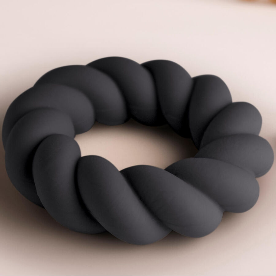 ROCKS-OFF - TWIST BLACK SILICONE MASTURBATOR RING 3 ROCKS-OFF - TWIST BLACK SILICONE MASTURBATOR RING - obrazek 3