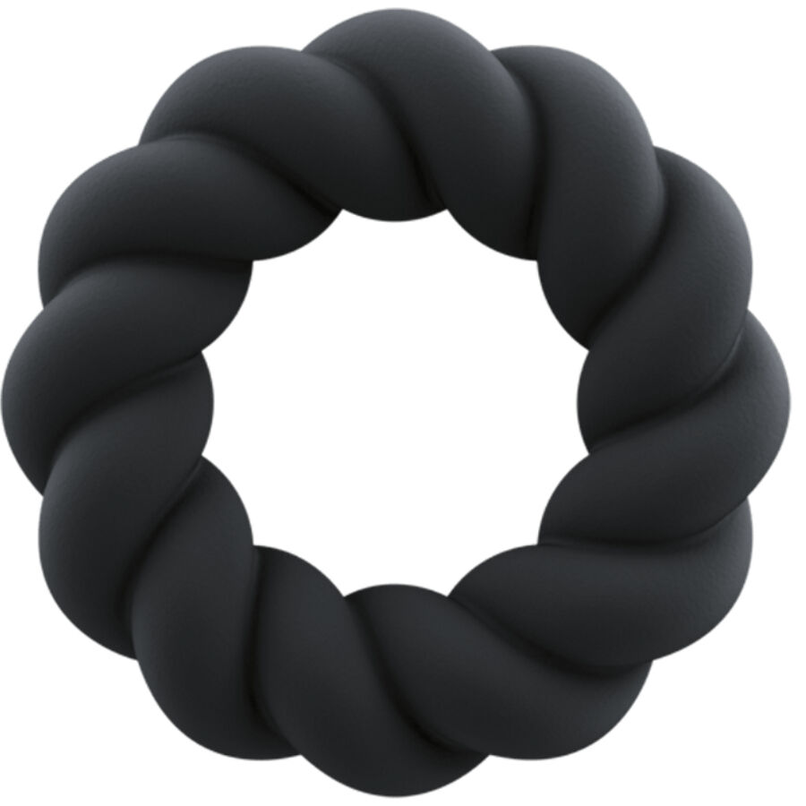ROCKS-OFF - TWIST BLACK SILICONE MASTURBATOR RING