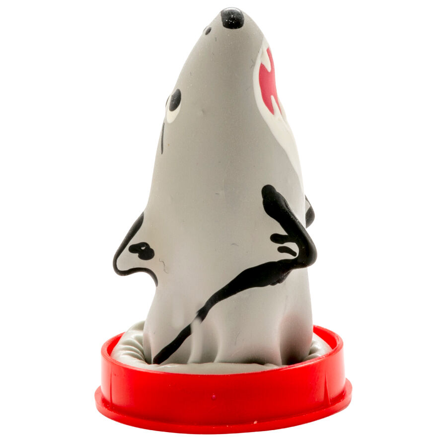 CONDOMERIE - HANDPAINTED NOVELTY CONDOMS SHARK MODEL 1 2 CONDOMERIE - HANDPAINTED NOVELTY CONDOMS SHARK MODEL 1 - obrazek 2