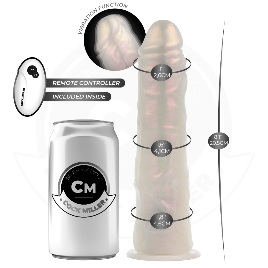 COCK MILLER - DILDO WITH SUCTION CUP, LIGHTS AND VIBRATION WITH REMOTE CONTROL WHITE 20.5 CM 3 COCK MILLER - DILDO WITH SUCTION CUP, LIGHTS AND VIBRATION WITH REMOTE CONTROL WHITE 20.5 CM - obrazek 3