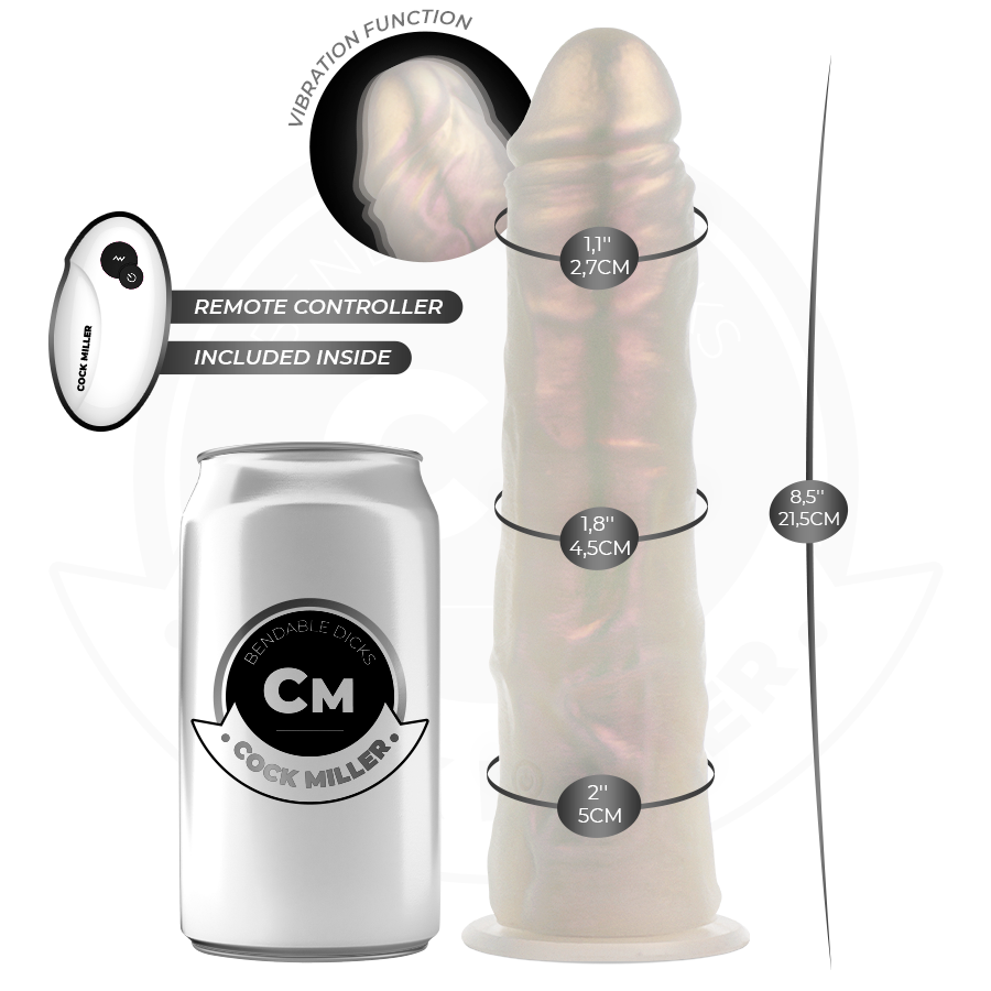 COCK MILLER - DILDO WITH SUCTION CUP, LIGHTS AND VIBRATION WITH REMOTE CONTROL WHITE 21.5 CM 3 COCK MILLER - DILDO WITH SUCTION CUP, LIGHTS AND VIBRATION WITH REMOTE CONTROL WHITE 21.5 CM - obrazek 3