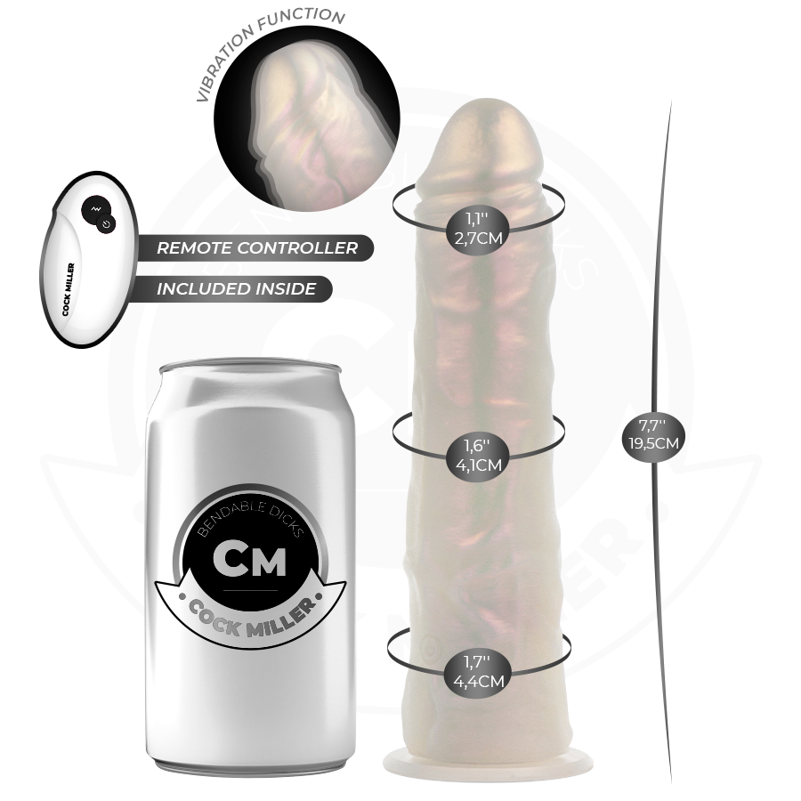 COCK MILLER - DILDO WITH SUCTION CUP, LIGHTS AND VIBRATION WITH REMOTE CONTROL WHITE 19.5 CM 3 COCK MILLER - DILDO WITH SUCTION CUP, LIGHTS AND VIBRATION WITH REMOTE CONTROL WHITE 19.5 CM - obrazek 3