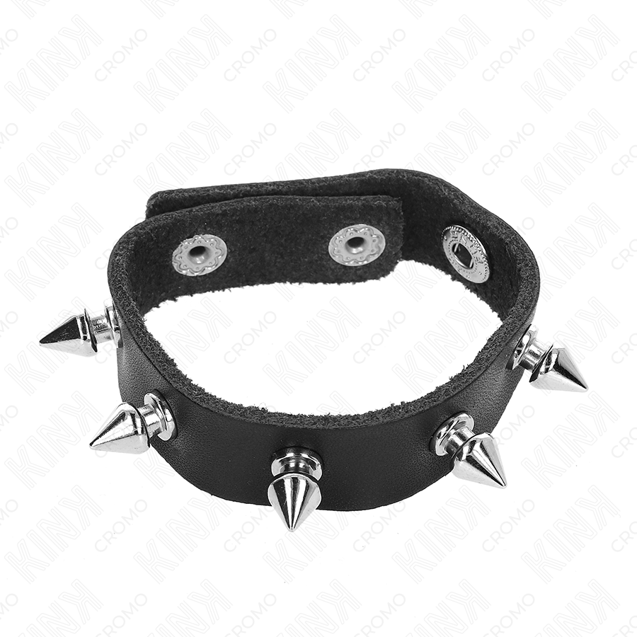 KINK - LEATHER PENIS RING WITH SPIKES 21.5 X 1.6 CM 4 KINK - LEATHER PENIS RING WITH SPIKES 21.5 X 1.6 CM - obrazek 4