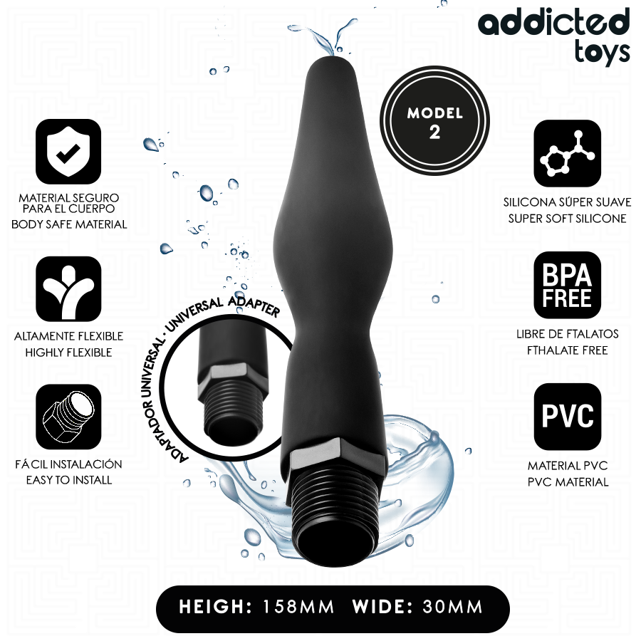 ADDICTED TOYS - ANAL CLEANER WITH UNIVERSAL ADAPTER MODEL 2 2 ADDICTED TOYS - ANAL CLEANER WITH UNIVERSAL ADAPTER MODEL 2 - obrazek 2