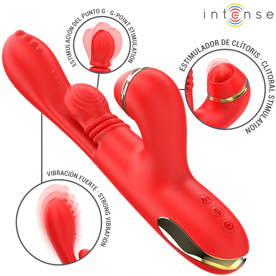 INTENSE - KATY MULTIFUNCTION CLITORIS STIMULATOR 4 INTERCHANGEABLE HEADS RED 4 INTENSE - KATY MULTIFUNCTION CLITORIS STIMULATOR 4 INTERCHANGEABLE HEADS RED - obrazek 4