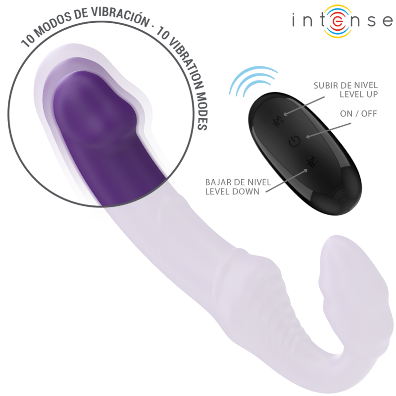 INTENSE - JILL DOUBLE VIBRATOR 20 CM PURPLE REMOTE CONTROL 5 INTENSE - JILL DOUBLE VIBRATOR 20 CM PURPLE REMOTE CONTROL - obrazek 5