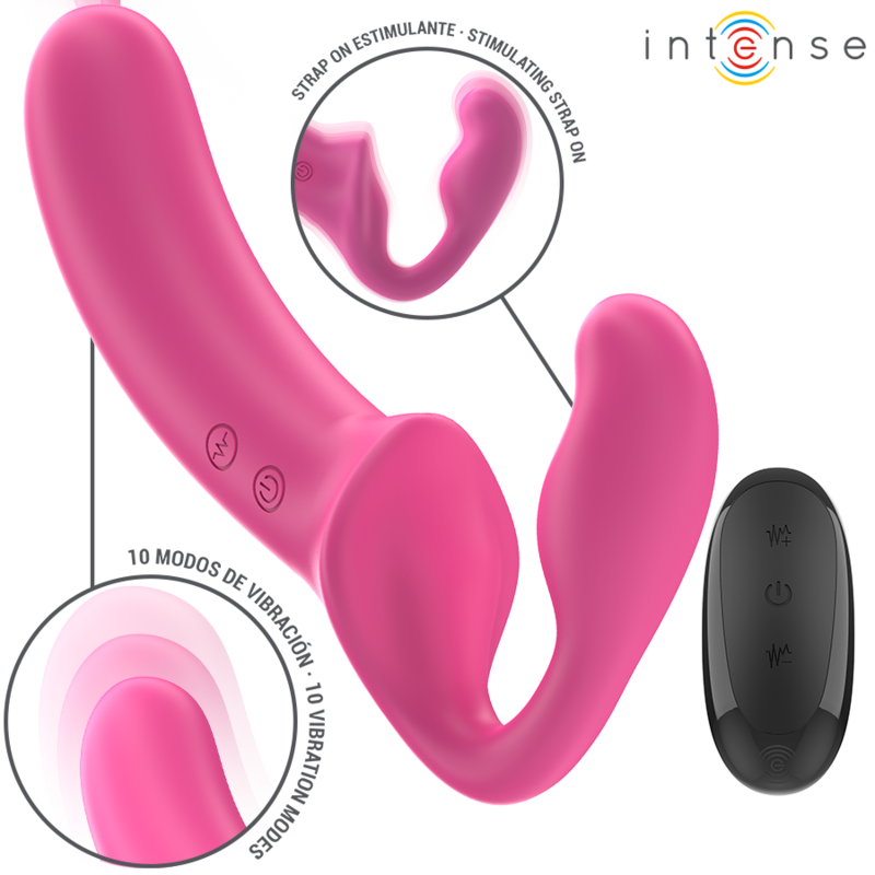 INTENSE - AMY DOUBLE VIBRATOR 20 CM PINK REMOTE CONTROL 2 INTENSE - AMY DOUBLE VIBRATOR 20 CM PINK REMOTE CONTROL - obrazek 2