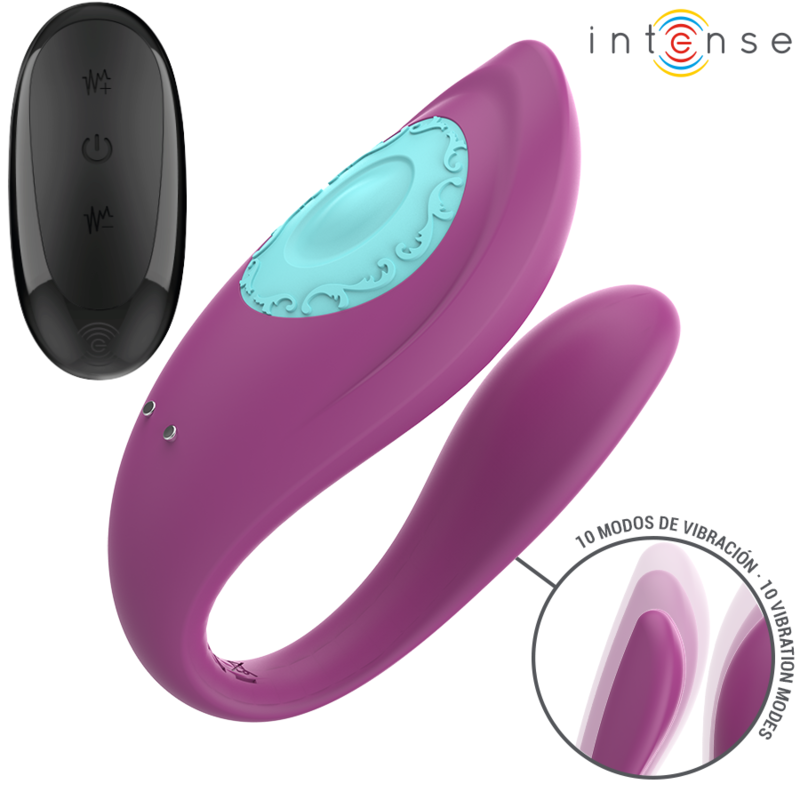 INTENSE - ANNIE U-SHAPED VIBRATOR AND STIMULATOR PURPLE REMOTE CONTROL 2 INTENSE - ANNIE U-SHAPED VIBRATOR AND STIMULATOR PURPLE REMOTE CONTROL - obrazek 2