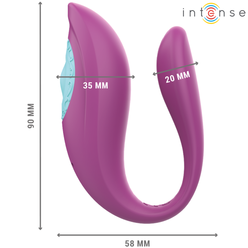 INTENSE - ANNIE U-SHAPED VIBRATOR AND STIMULATOR PURPLE REMOTE CONTROL 4 INTENSE - ANNIE U-SHAPED VIBRATOR AND STIMULATOR PURPLE REMOTE CONTROL - obrazek 4