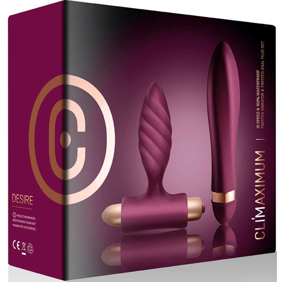 CLIMAXIMUM - DESIRE KIT TWISTED VIBRATOR + ANAL PLUG 5 CLIMAXIMUM - DESIRE KIT TWISTED VIBRATOR + ANAL PLUG - obrazek 5