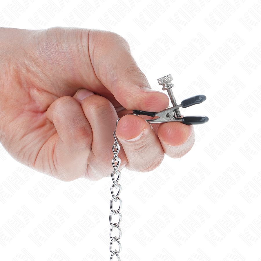 KINK - FLAT CHAIN NIPPLE CLAMPS SILVER 34 CM 4 KINK - FLAT CHAIN NIPPLE CLAMPS SILVER 34 CM - obrazek 4