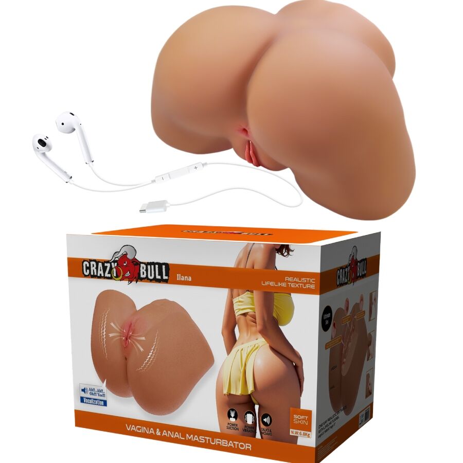CRAZY BULL - ILANA REALISTIC FEMALE BUTT VIBRATOR AND SUCKER WITH SOUND 6.8 KG 2 CRAZY BULL - ILANA REALISTIC FEMALE BUTT VIBRATOR AND SUCKER WITH SOUND 6.8 KG - obrazek 2