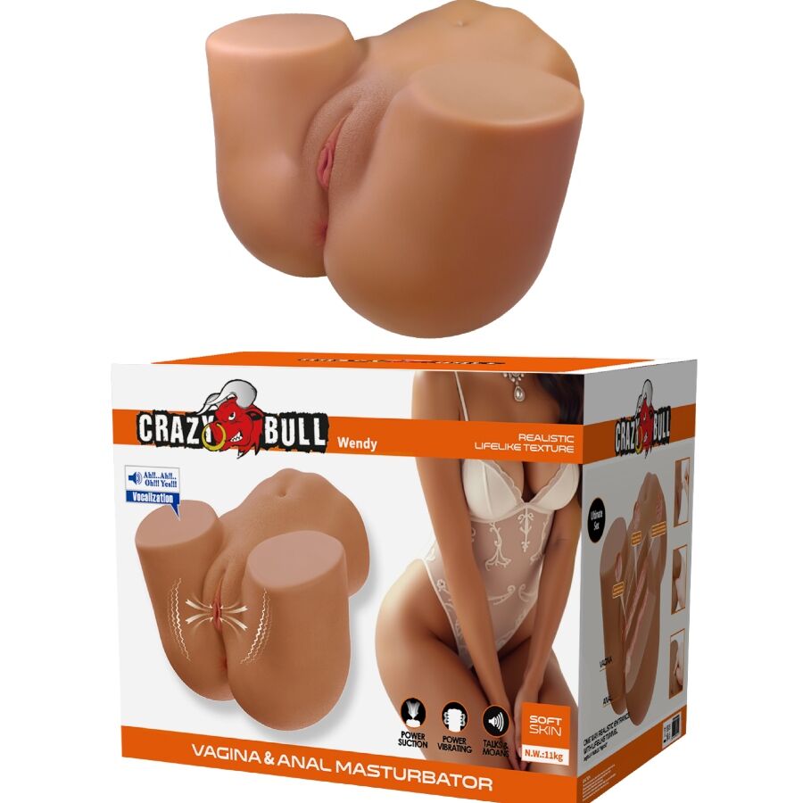 CRAZY BULL - WENDY REALISTIC FEMALE BUTT VIBRATOR AND SUCKER WITH SOUND 11 KG 2 CRAZY BULL - WENDY REALISTIC FEMALE BUTT VIBRATOR AND SUCKER WITH SOUND 11 KG - obrazek 2