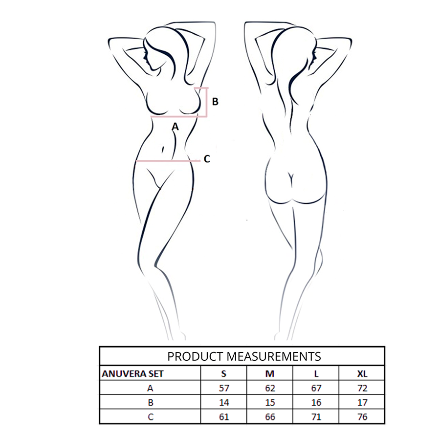 PASSION - ANUVERA BRA + THONG SET BLACK L/XL 4 PASSION - ANUVERA BRA + THONG SET BLACK L/XL - obrazek 4