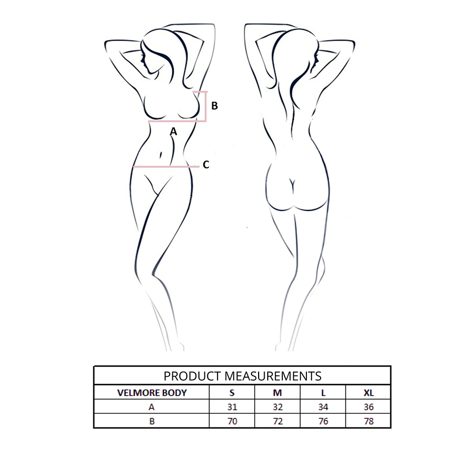 PASSION - VELMORE BODY BLACK S/M 4 PASSION - VELMORE BODY BLACK S/M - obrazek 4