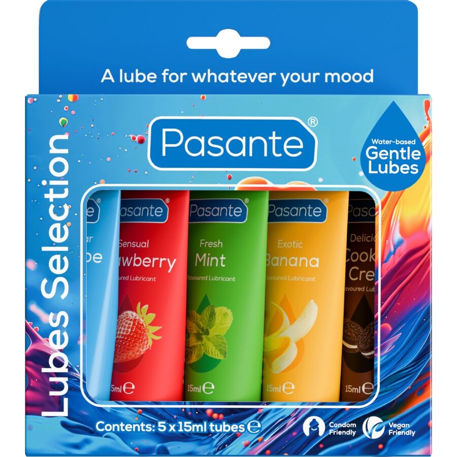PASANTE - PACK ASSORTED FLAVOR LUBRICANTS 5 UNITS X 15 ML 2 PASANTE - PACK ASSORTED FLAVOR LUBRICANTS 5 UNITS X 15 ML - obrazek 2