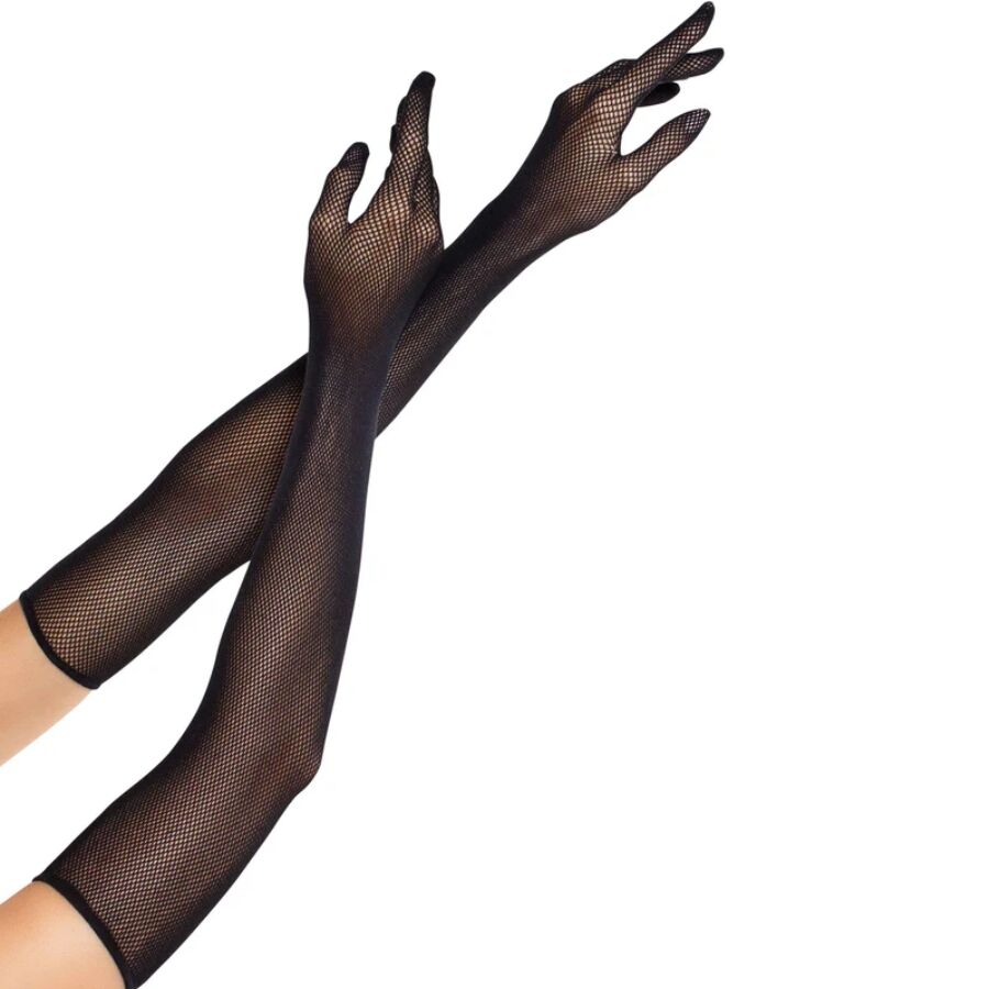 LEG AVENUE - OPERA LONG FISHNET GLOVES BLACK