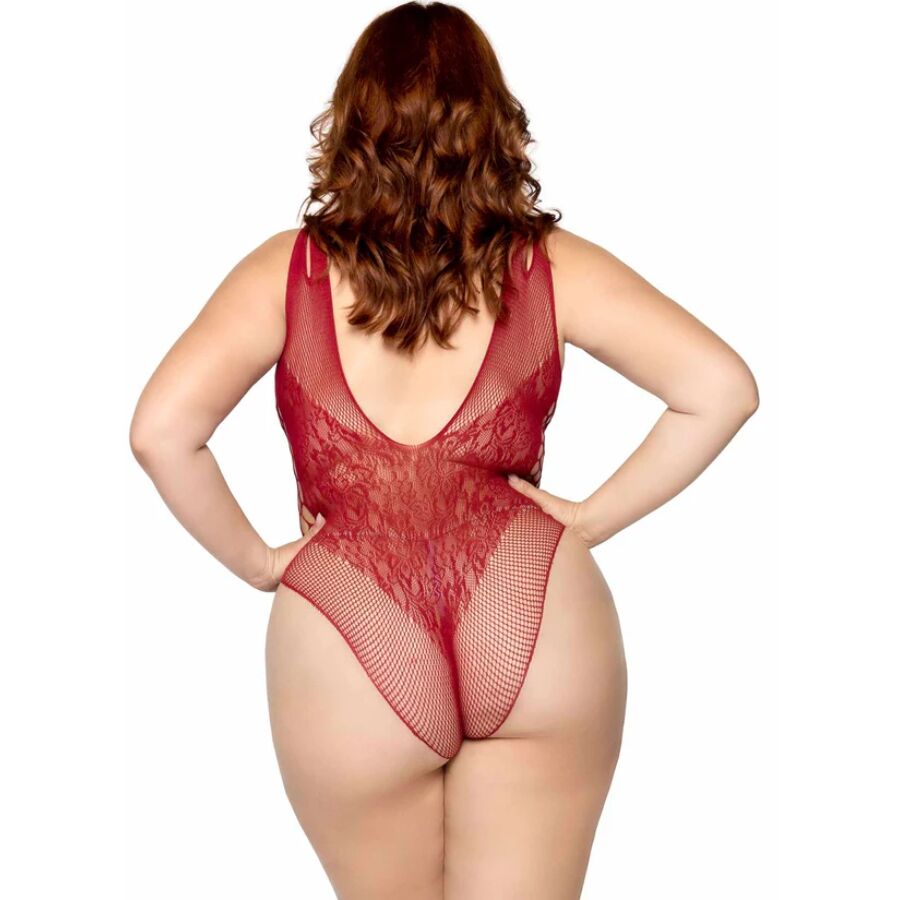 LEG AVENUE - 81641X SEAMLESS BODYSUIT BURGUNDY SIZE 1X/2X 3 LEG AVENUE - 81641X SEAMLESS BODYSUIT BURGUNDY SIZE 1X/2X - obrazek 3