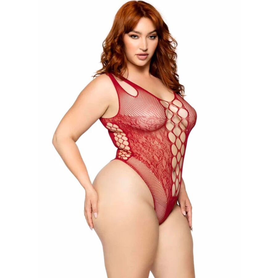 LEG AVENUE - 81641X SEAMLESS BODYSUIT BURGUNDY SIZE 1X/2X 2 LEG AVENUE - 81641X SEAMLESS BODYSUIT BURGUNDY SIZE 1X/2X - obrazek 2