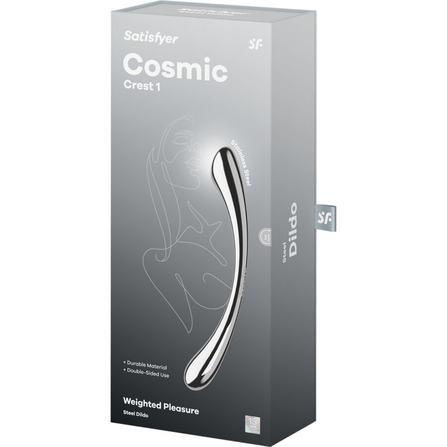 SATISFYER - COSMIC CREST 1 STAINLESS STEEL DOUBLE-ENDED DILDO 5 SATISFYER - COSMIC CREST 1 STAINLESS STEEL DOUBLE-ENDED DILDO - obrazek 5