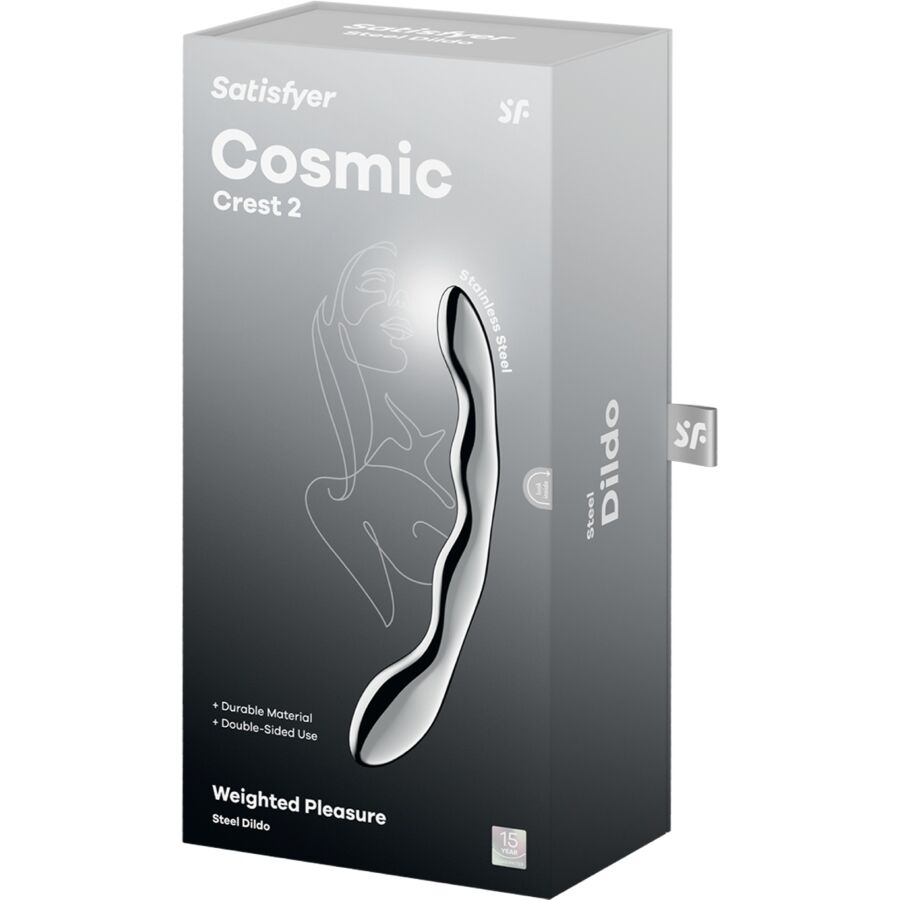 SATISFYER - COSMIC CREST 2 STAINLESS STEEL DOUBLE-ENDED DILDO 5 SATISFYER - COSMIC CREST 2 STAINLESS STEEL DOUBLE-ENDED DILDO - obrazek 5
