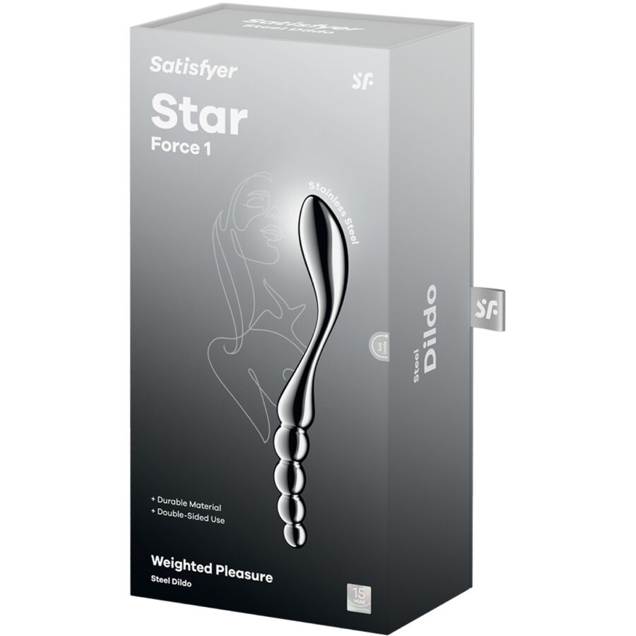SATISFYER - STAR FORCE 1 STAINLESS STEEL DOUBLE-ENDED DILDO 5 SATISFYER - STAR FORCE 1 STAINLESS STEEL DOUBLE-ENDED DILDO - obrazek 5