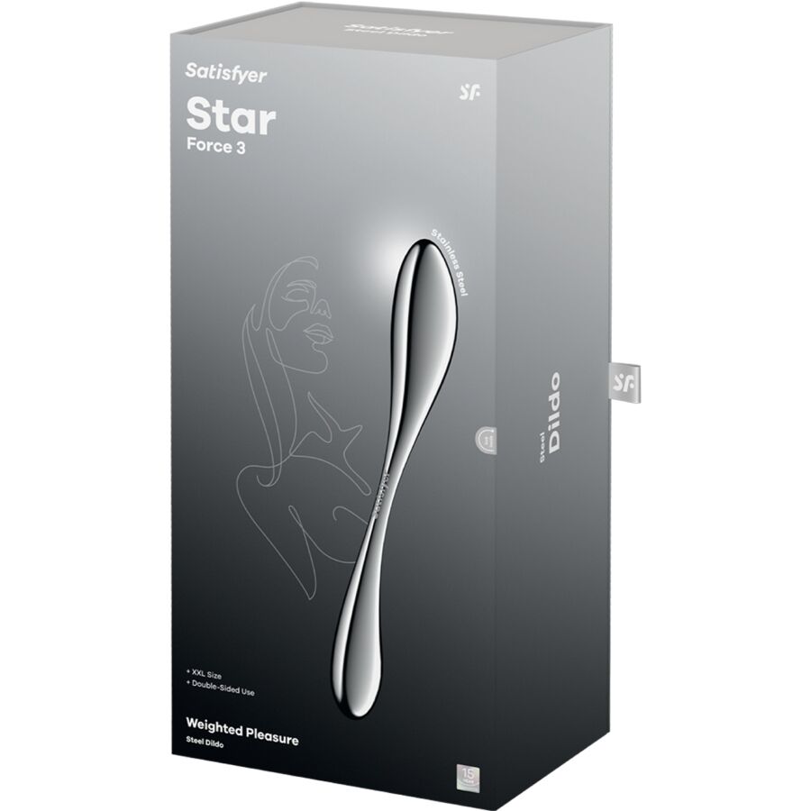 SATISFYER - STAR FORCE 3 STAINLESS STEEL DOUBLE-ENDED DILDO 5 SATISFYER - STAR FORCE 3 STAINLESS STEEL DOUBLE-ENDED DILDO - obrazek 5