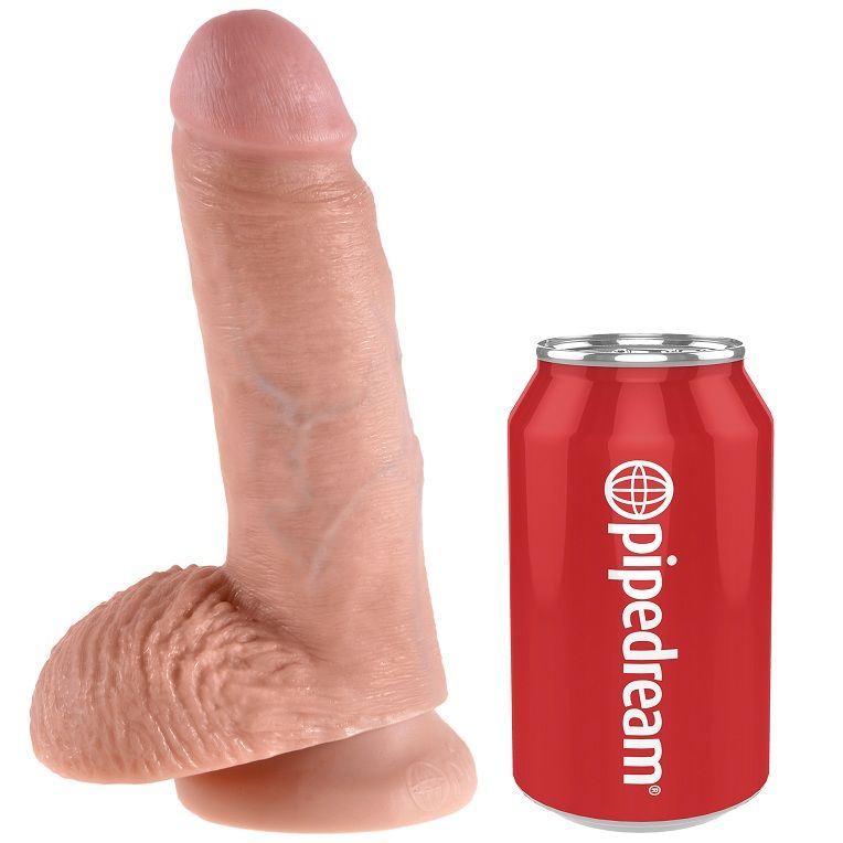 KING COCK - 7 DILDO FLESH WITH BALLS 17.8 CM 3 KING COCK - 7 DILDO FLESH WITH BALLS 17.8 CM - obrazek 3