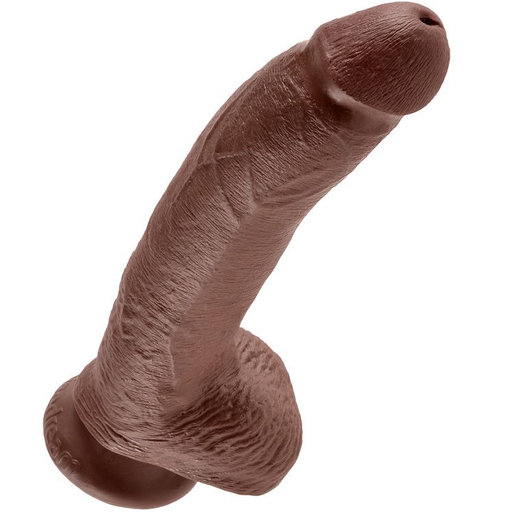 KING COCK - 9 DILDO BROWN WITH BALLS 22.9 CM 4 KING COCK - 9 DILDO BROWN WITH BALLS 22.9 CM - obrazek 4