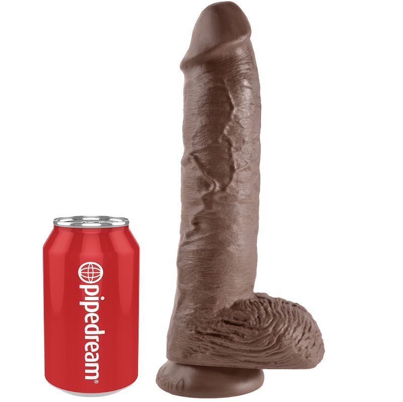 KING COCK - 10 DILDO BROWN WITH BALLS 25.4 CM 3 KING COCK - 10 DILDO BROWN WITH BALLS 25.4 CM - obrazek 3