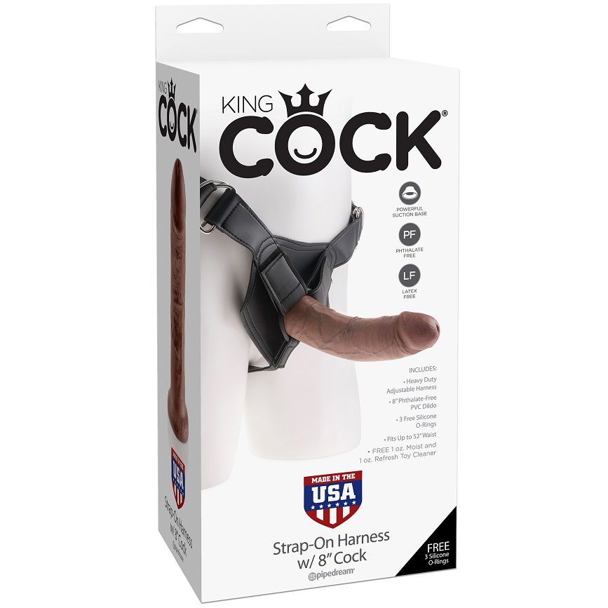 KING COCK - HARNESS WITH REALISTIC PENIS BROWN 20.3 CM 3 KING COCK - HARNESS WITH REALISTIC PENIS BROWN 20.3 CM - obrazek 3