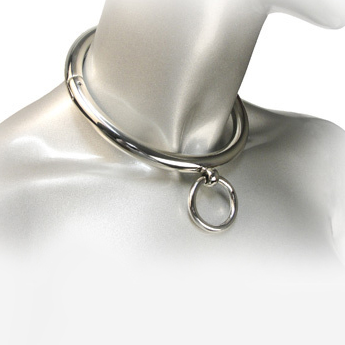METAL HARD - BDSM NECKLACE WITH RING 18CM 2 METAL HARD - BDSM NECKLACE WITH RING 18CM - obrazek 2