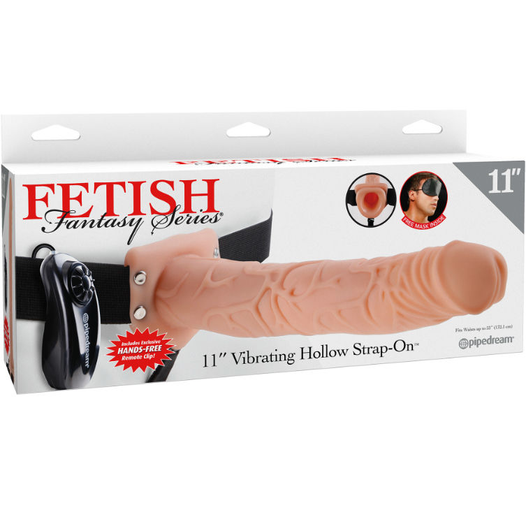 FETISH FANTASY SERIES - SERIES 11 HOLLOW STRAP-ON VIBRATING WITH BALLS 27.9CM FLESH 3 FETISH FANTASY SERIES - SERIES 11 HOLLOW STRAP-ON VIBRATING WITH BALLS 27.9CM FLESH - obrazek 3