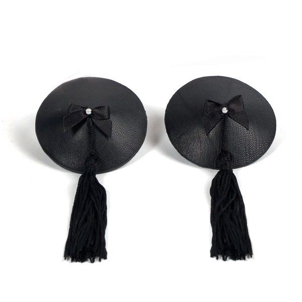 BIJOUX - BURLESQUE BLACK NIPPLE COVERS 2 BIJOUX - BURLESQUE BLACK NIPPLE COVERS - obrazek 2