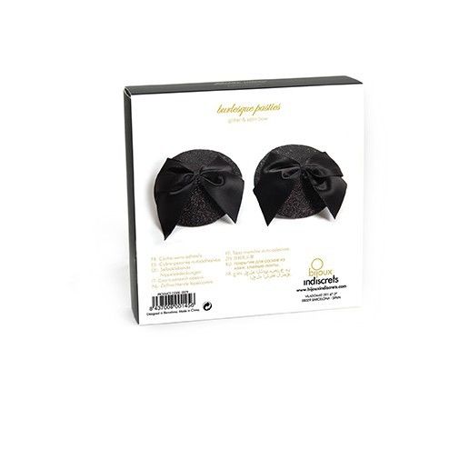 BIJOUX - BURLESQUE SHINY NIPPLE COVERS WITH BOW 4 BIJOUX - BURLESQUE SHINY NIPPLE COVERS WITH BOW - obrazek 4